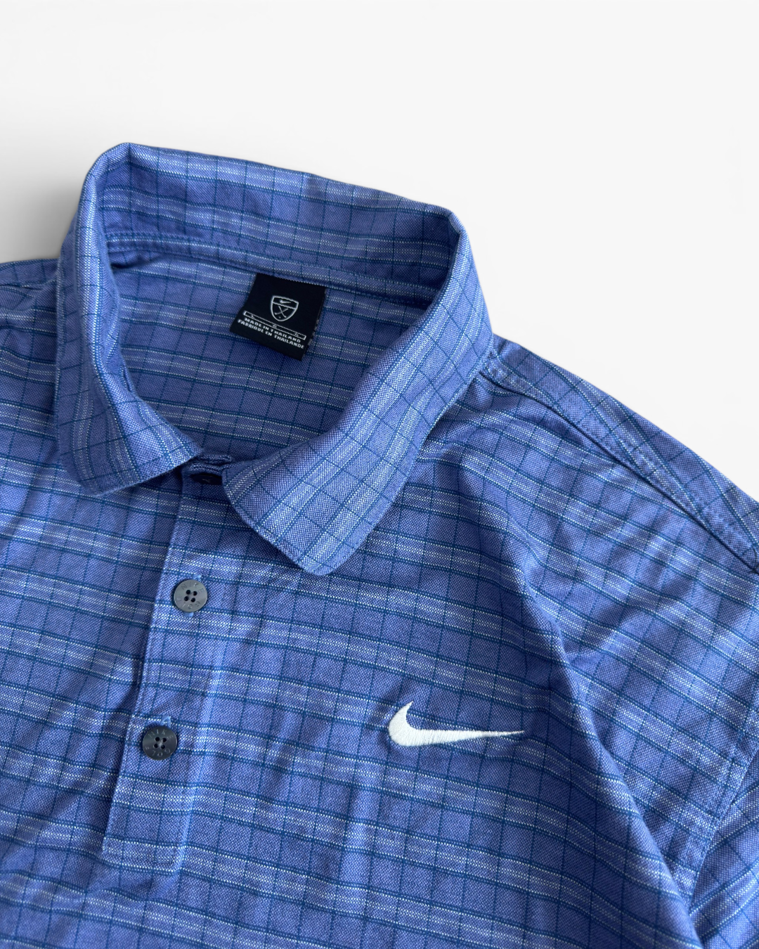 Nike Golf Plaid Pattern Performance Polo