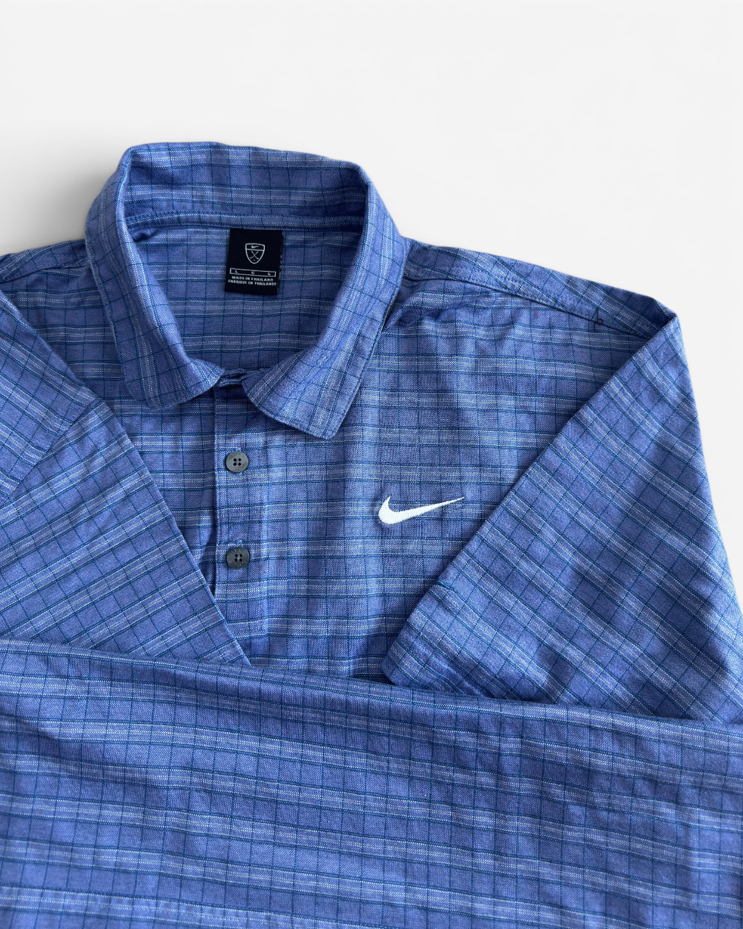 Nike Golf Plaid Pattern Performance Polo