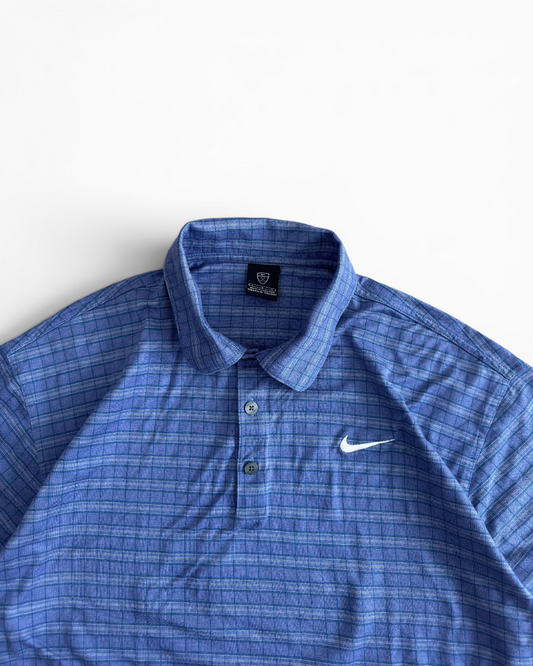 Nike Golf Plaid Pattern Performance Polo